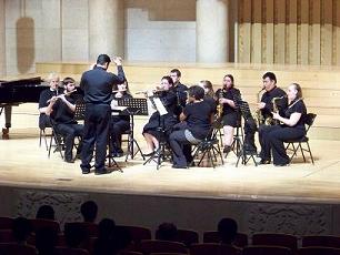 Picture of band students performing in China